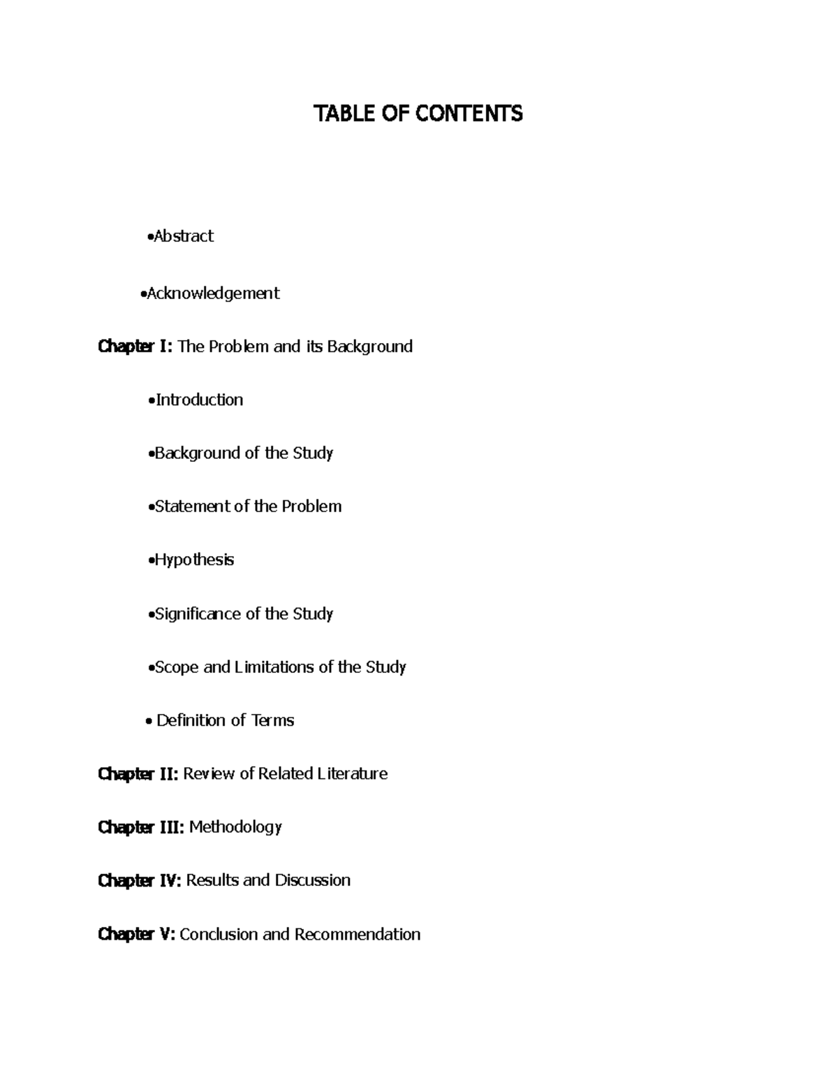 Citrifortunella Hand Sanitizer Research Paper - TABLE OF CONTENTS ...