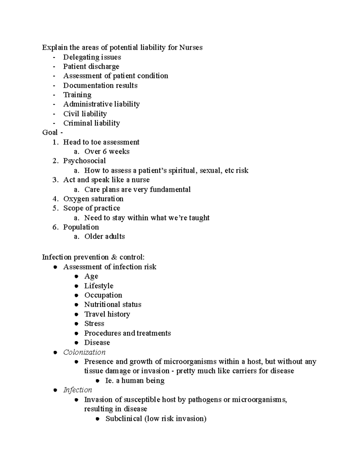 Week 13 Antibiotics .docx - Explain the areas of potential liability ...