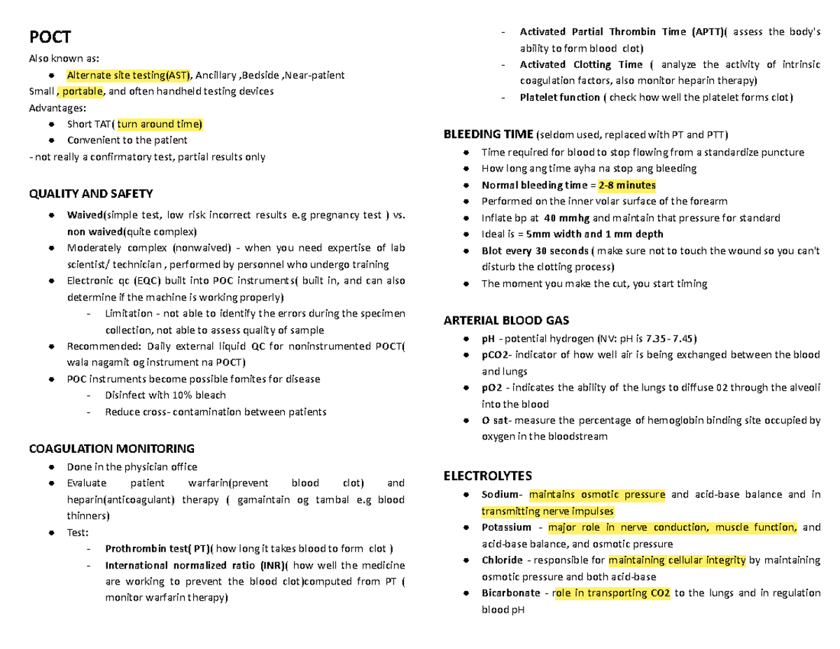 pcote in finding the right amount of answers - POCT Also known as ...