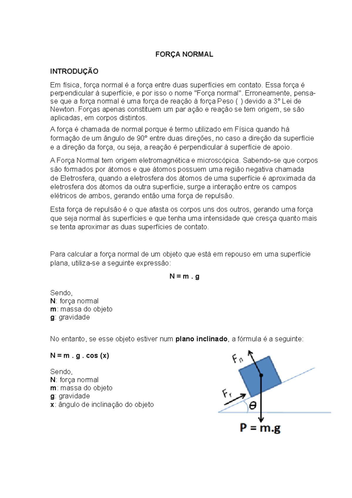 O que é a força normal? (artigo)