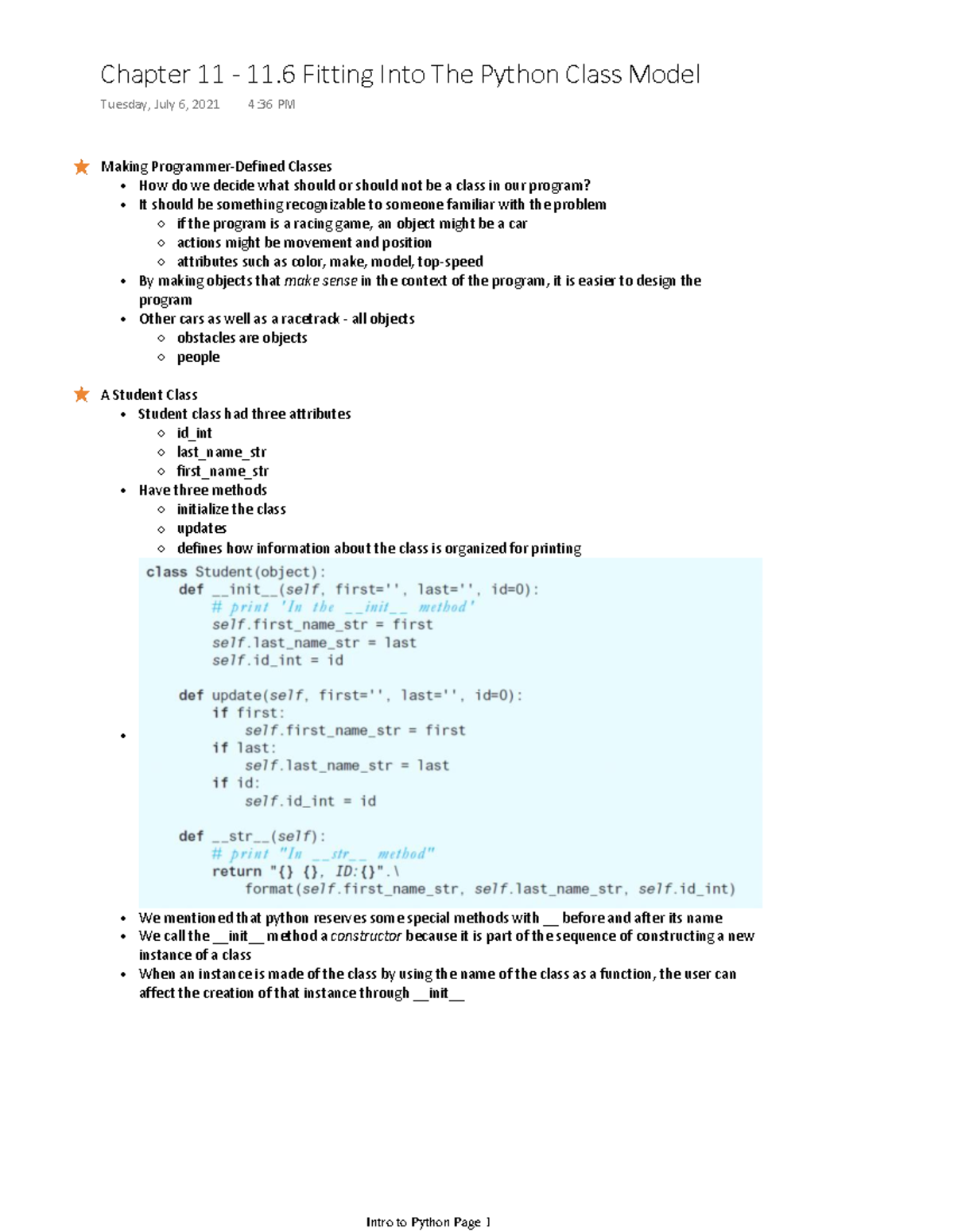 Chapter 11 - 11.6 Fitting Into The Python Class Model - Making ...