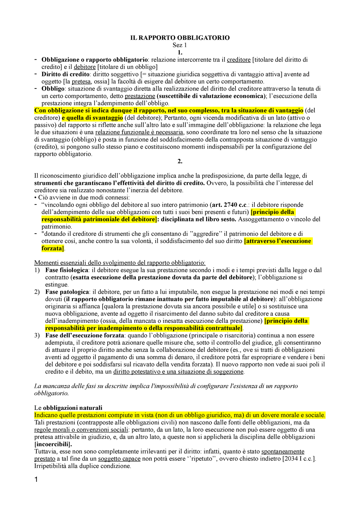 Diritto Privato 2 - Capitolo I Umberto Breccia - IL RAPPORTO ...