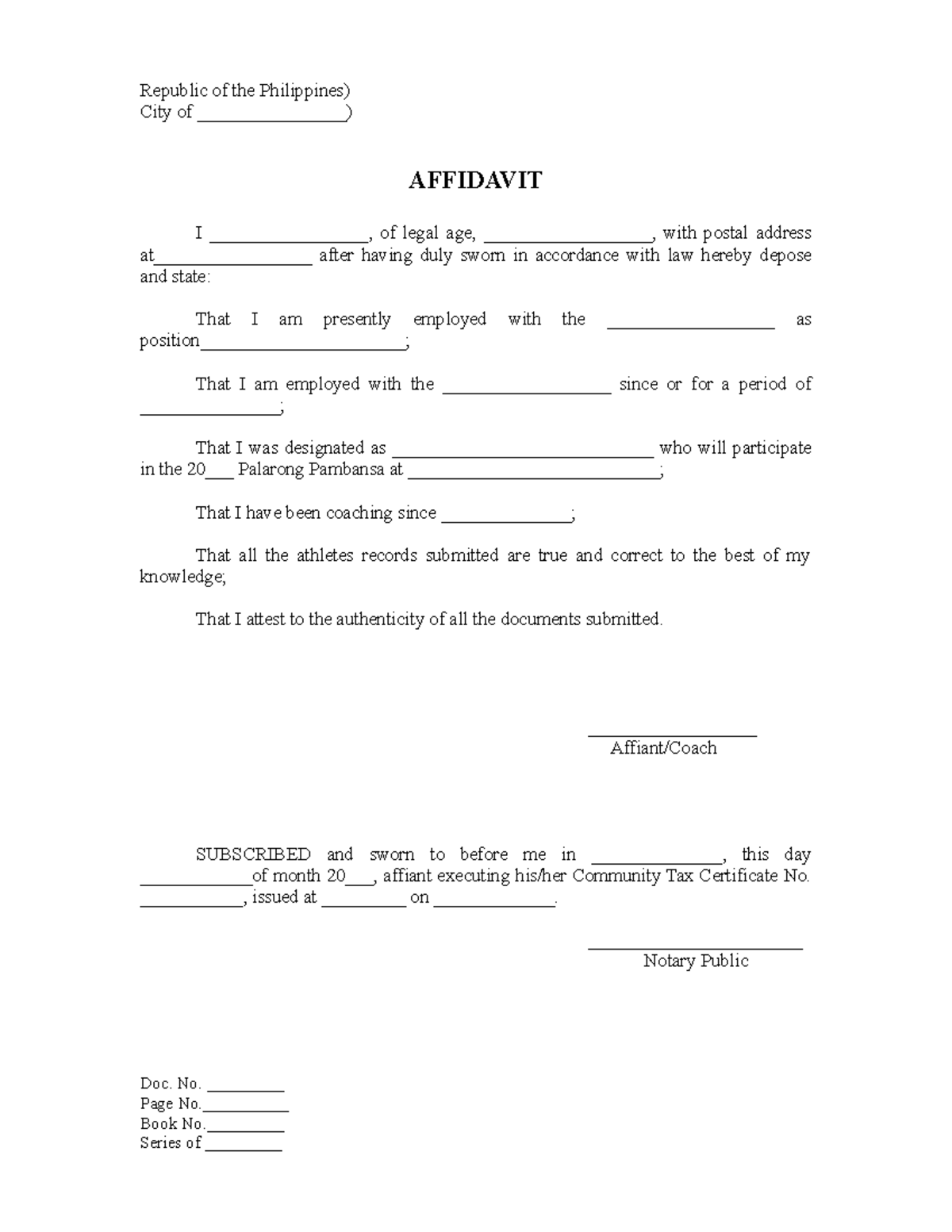 Affidavit 2010 Palaro - ncuwecbhsjfhey - Republic of the Philippines ...