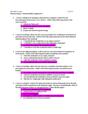 Compo M. Week9Homework - Memphis Compo 3/30/ Week 2 Mental Health ...
