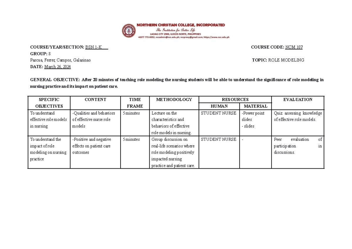 Health Education Plan Example Pdf