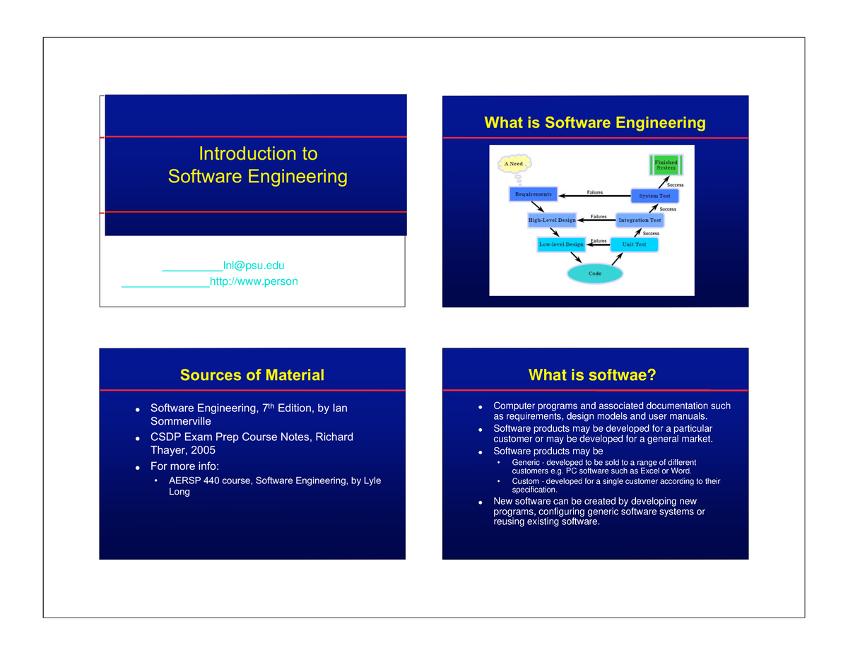 SWEintro - An Introduction To Software Engineering Provides An Overview ...