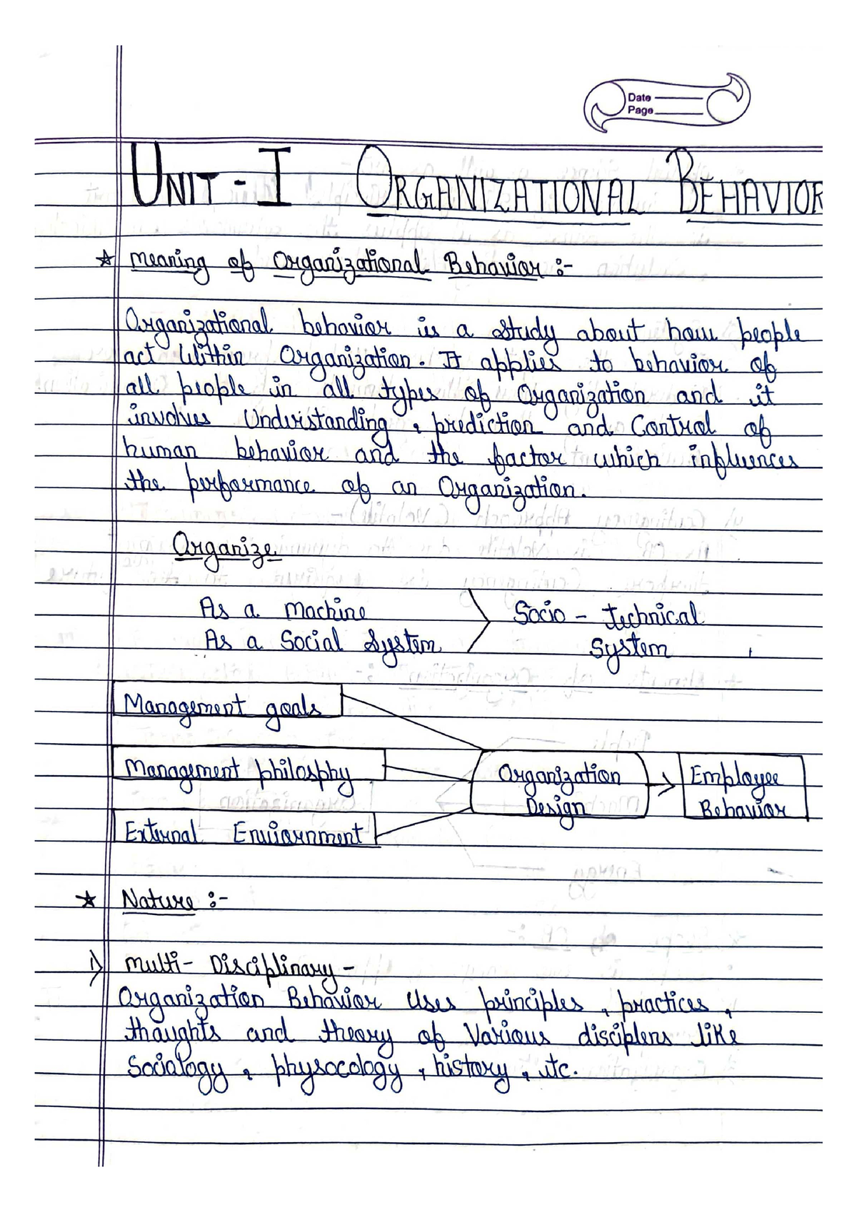 Organizational Behaviour - BBA - Studocu