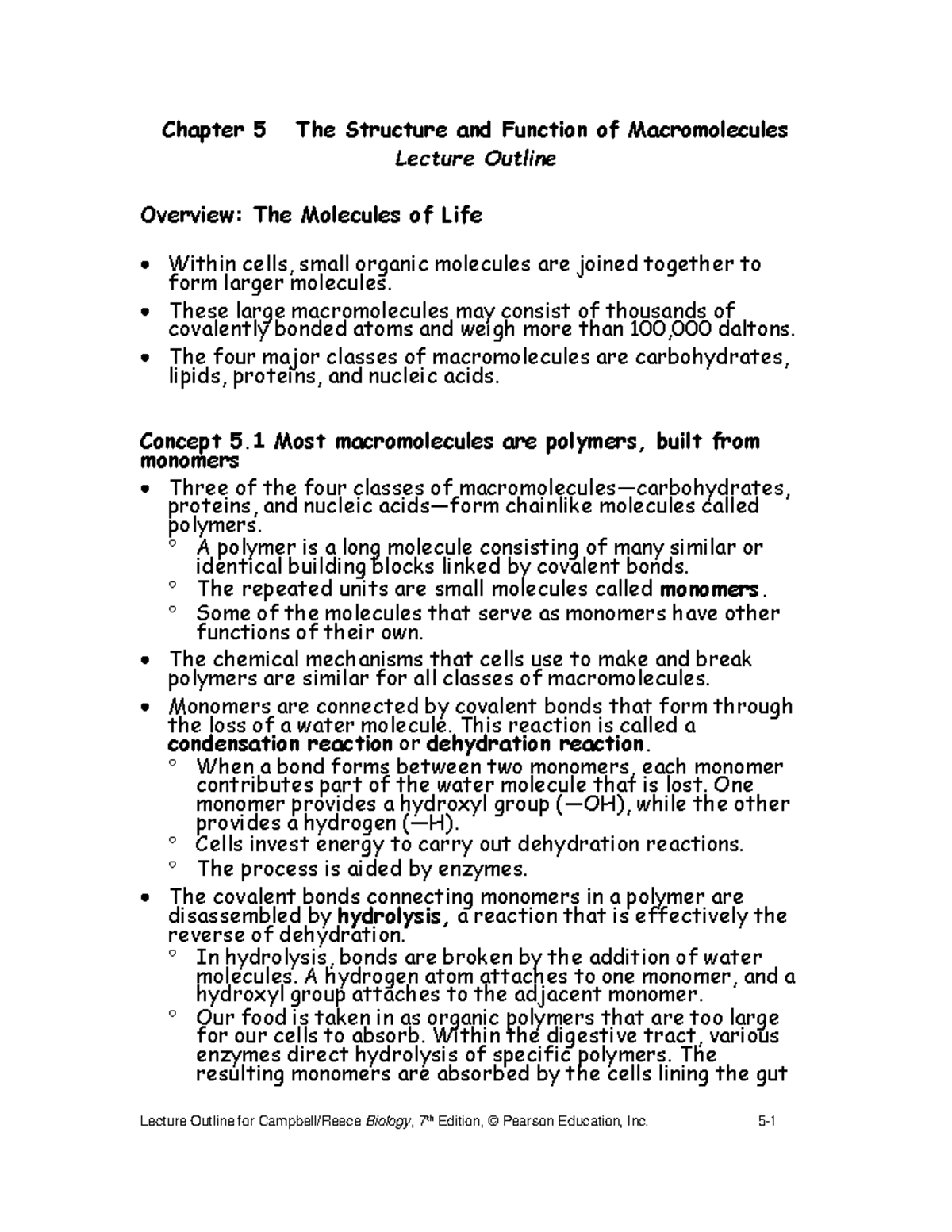 Biology book summary chapter 5 - Chapter 5 The Structure and Function ...