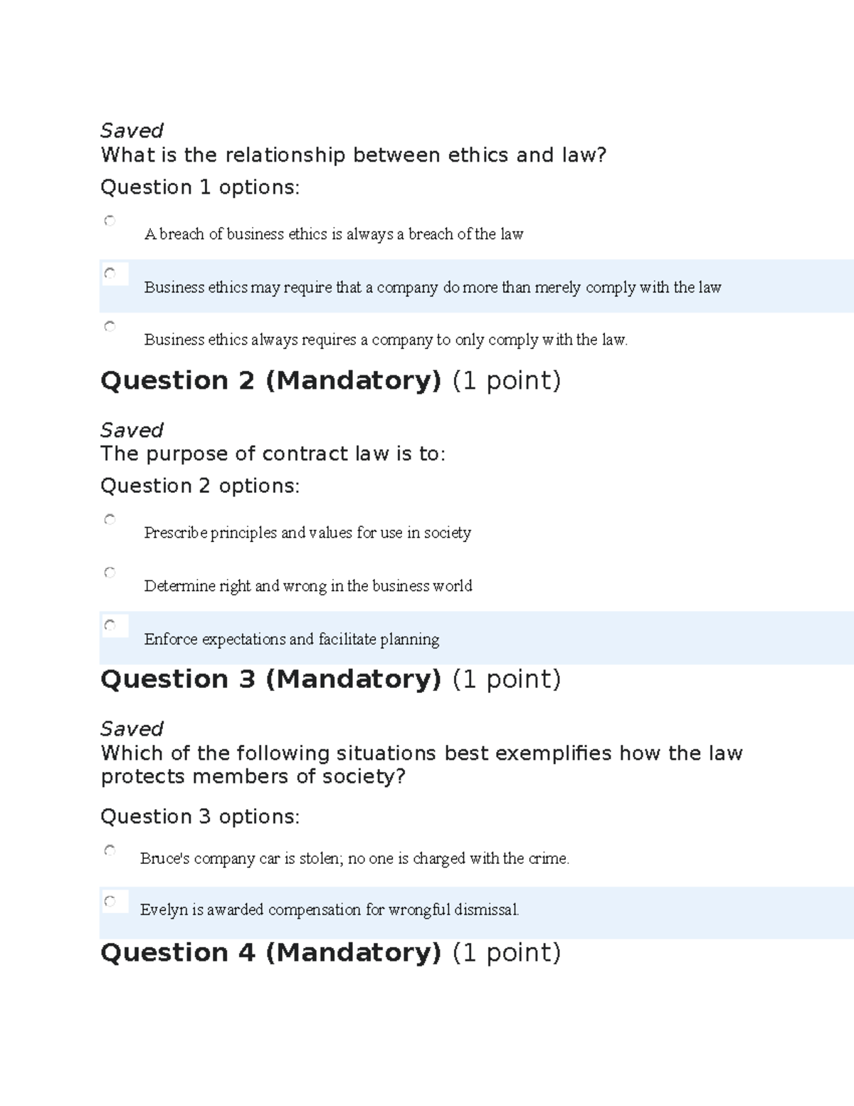 Final Quiz - Quiz - Saved What Is The Relationship Between Ethics And ...