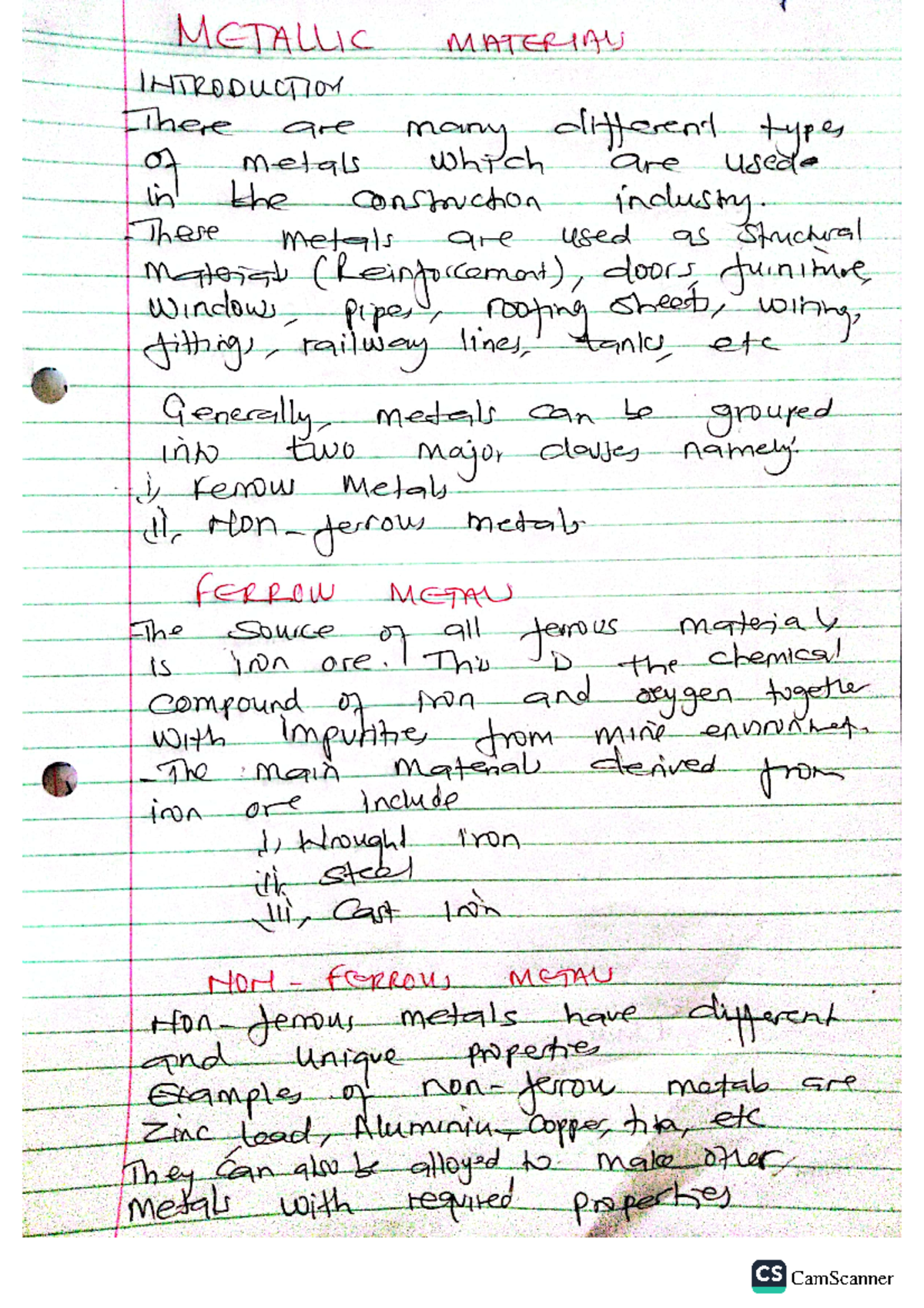 Concrete technology module 1 full notes - METALLIC MATERIALS ...