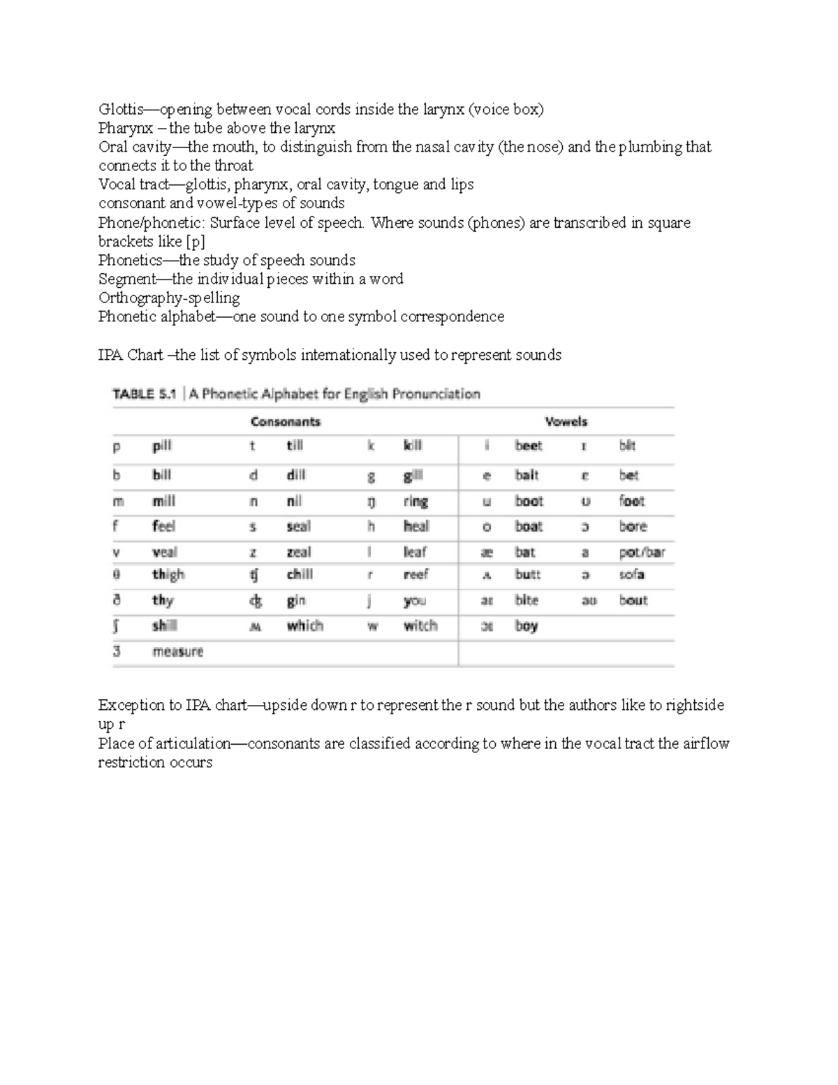 Chapter 5 quiz - Glottis—opening between vocal cords inside the larynx ...