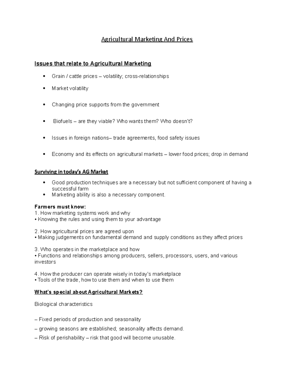 Agricultural Marketing AND Prices 1 - Agricultural Marketing And Prices ...