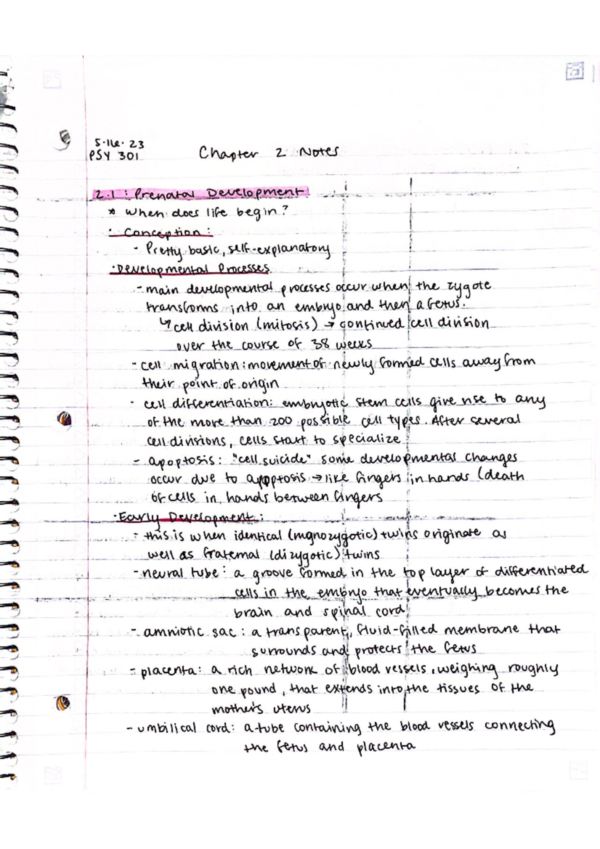 PSY301 Chapter 2 Notes - PSY 301 - GVSU - Studocu
