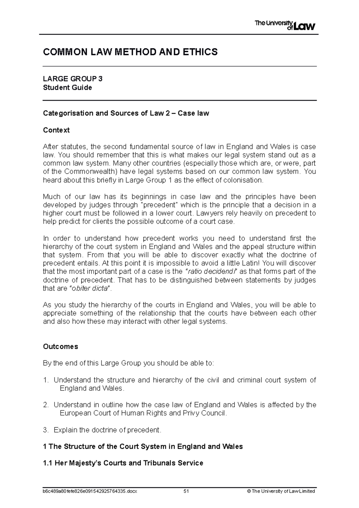 2223 clme lg03 ce01 student guide - COMMON LAW METHOD AND ETHICS LARGE ...