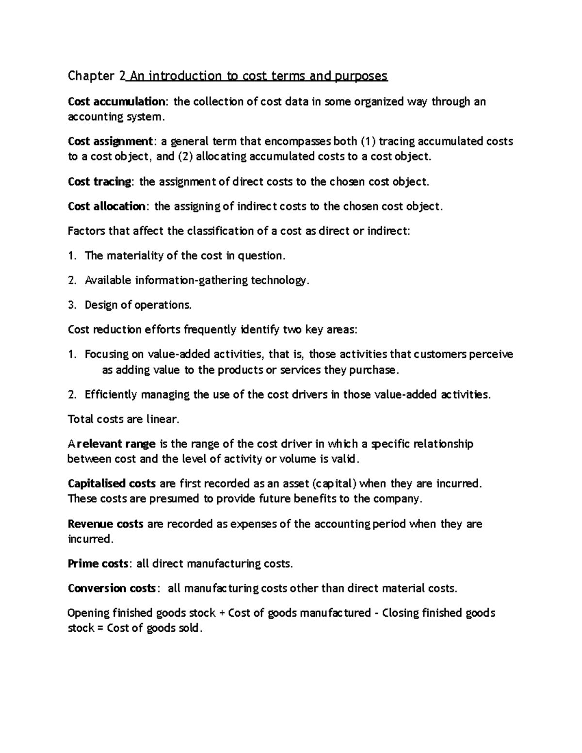 summary-management-and-cost-accounting-chapter-2-an-introduction-to