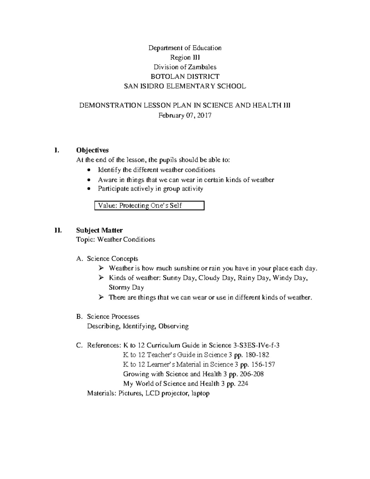 Detailed lesson plan science 3 - Department of Education Region III ...