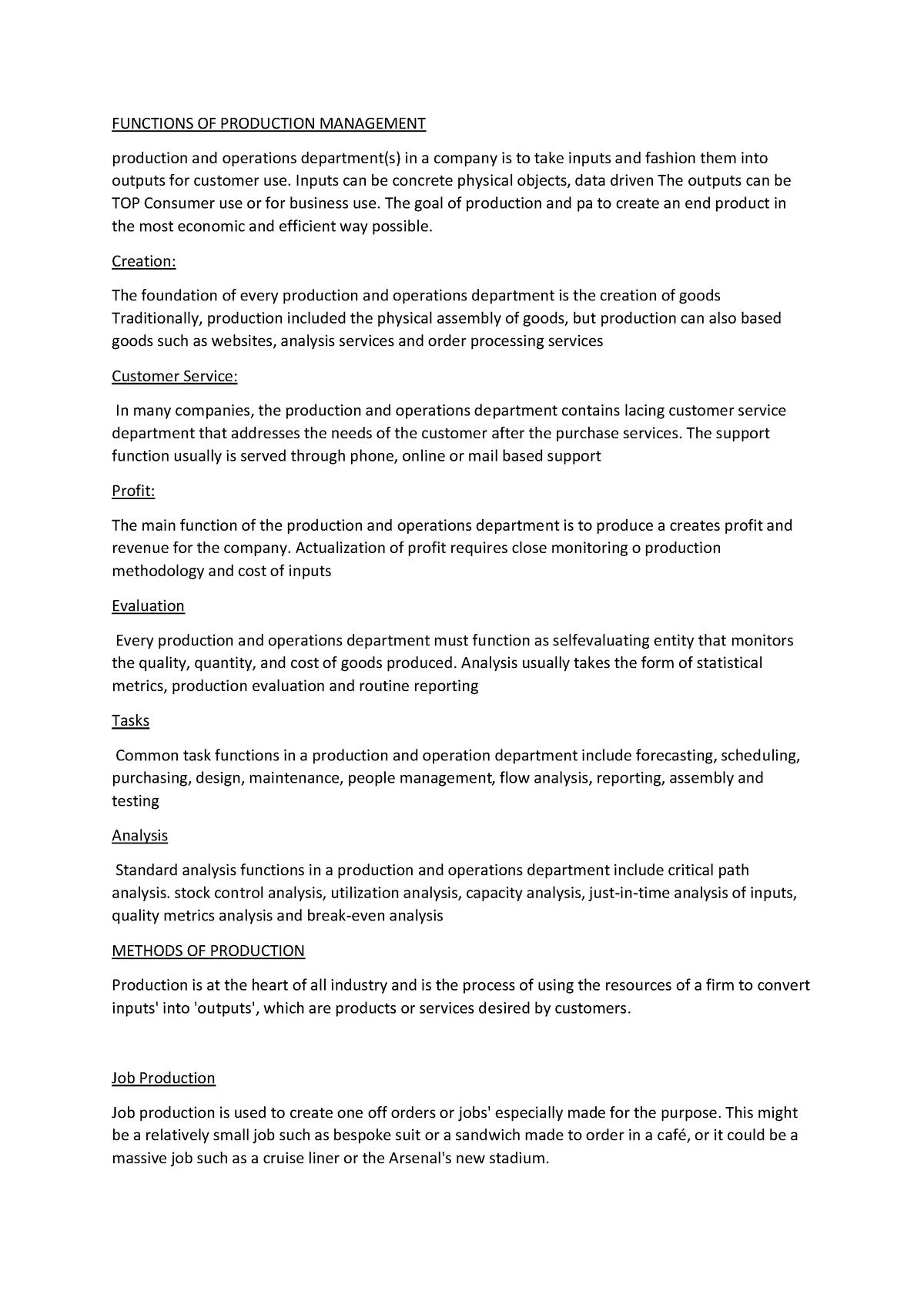 Functions OF Production Management - FUNCTIONS OF PRODUCTION MANAGEMENT ...