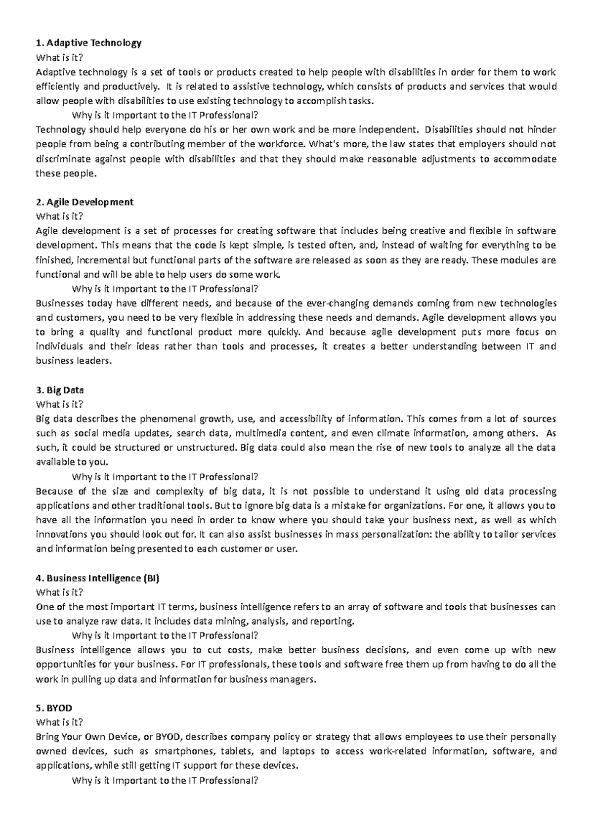 Bba notes 6 Adaptive Technology What is it? Adaptive technology is a