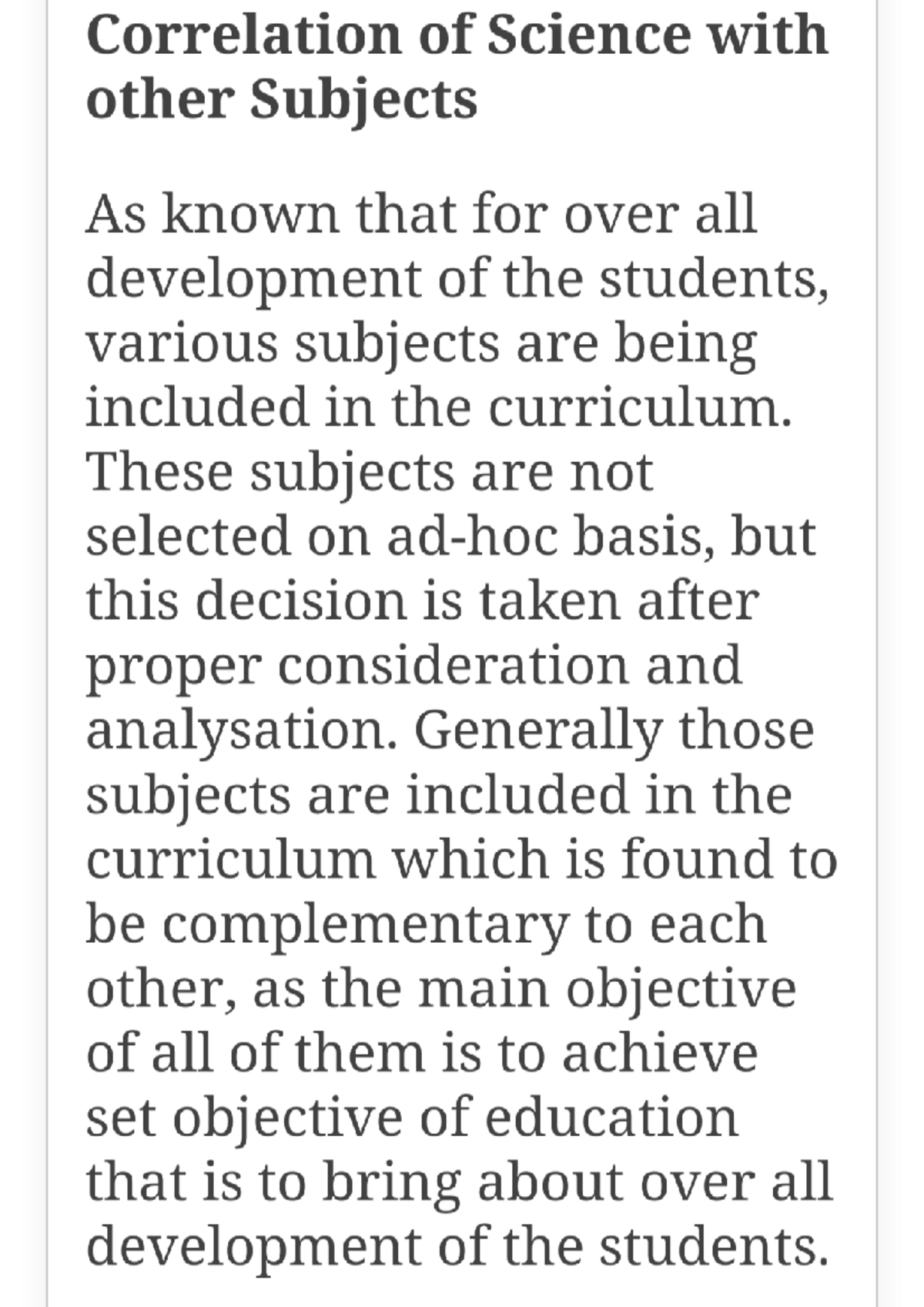 Correlation of Science with other subjects BEd Natural Science Studocu