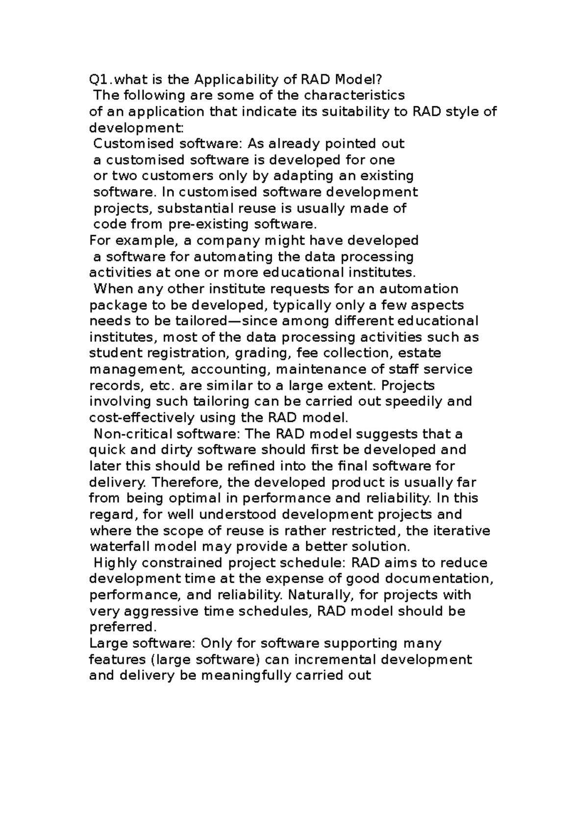 Se2 Sdlc Model Rapid Application Development Model Application In