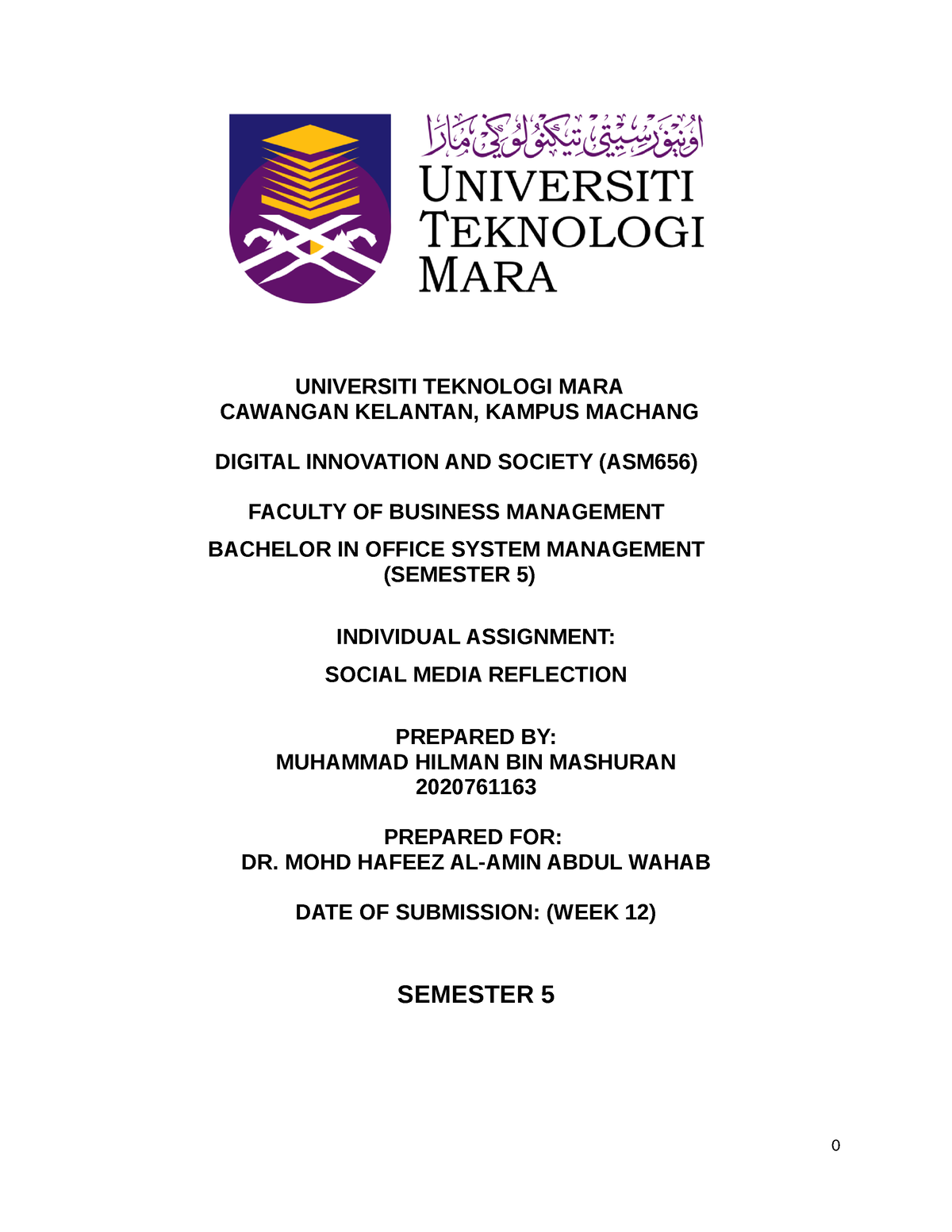 Universiti Teknologi Mara Cawangan Kelantan Kampus Machang