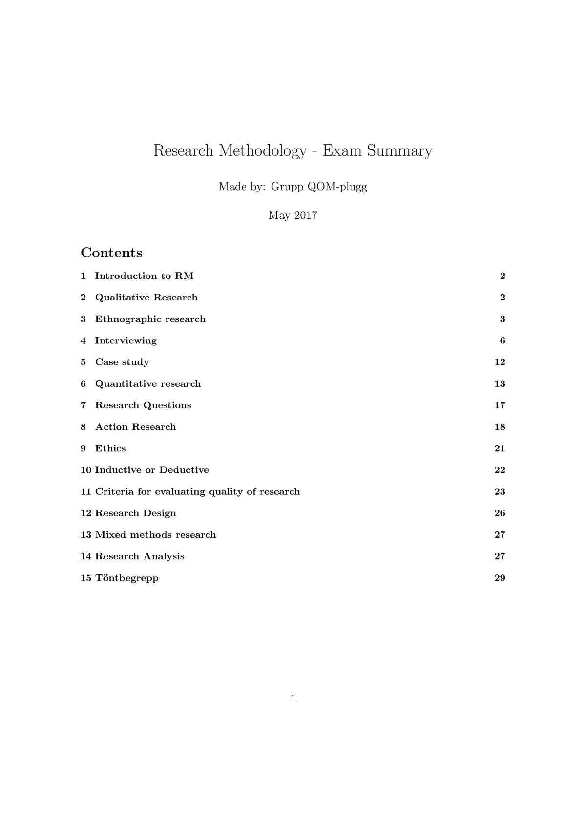 research methodology exam