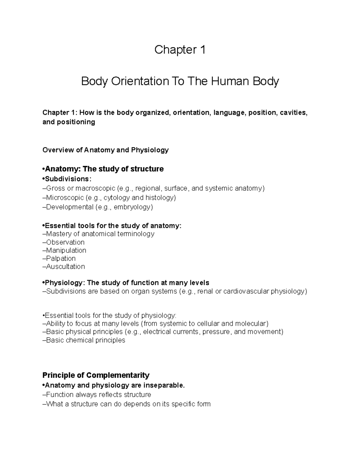 Chapter 1 4 Biology 2 Chapter 1 Body Orientation To The Human Body 