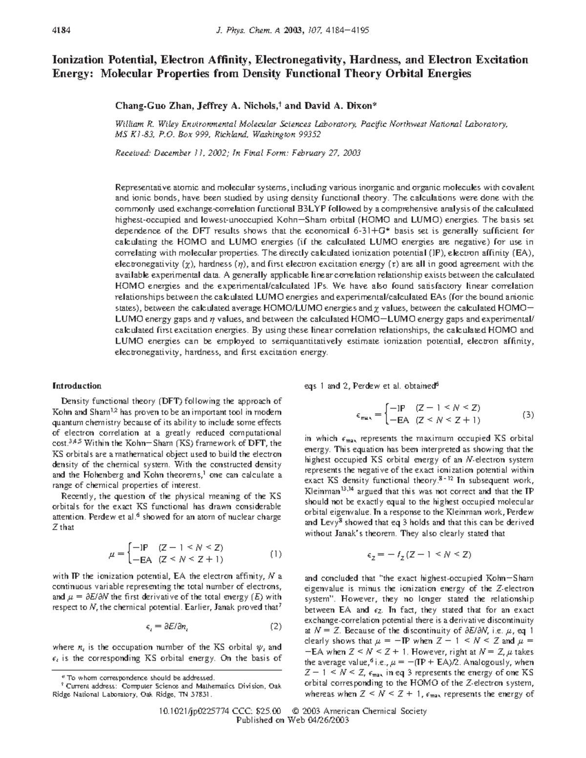 Homo Lumo - Ionization Potential, Electron Affinity, Electronegativity ...