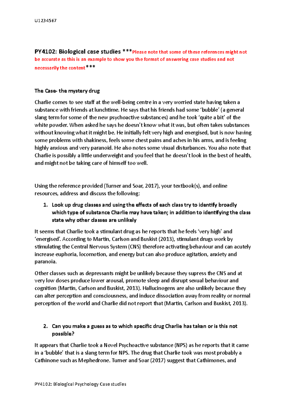 L8 - Example case study - Lecture notes 8 - U1234567 PY4102: Biological ...