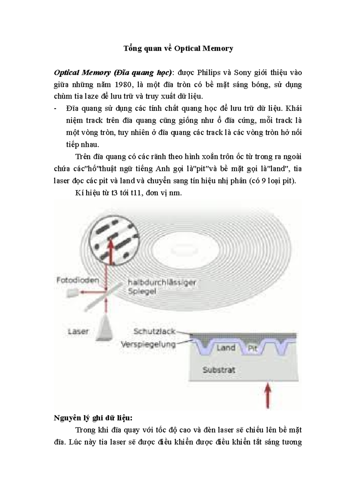 Tổng quan về Optical Memory Tổng quan về Optical Memory Optical