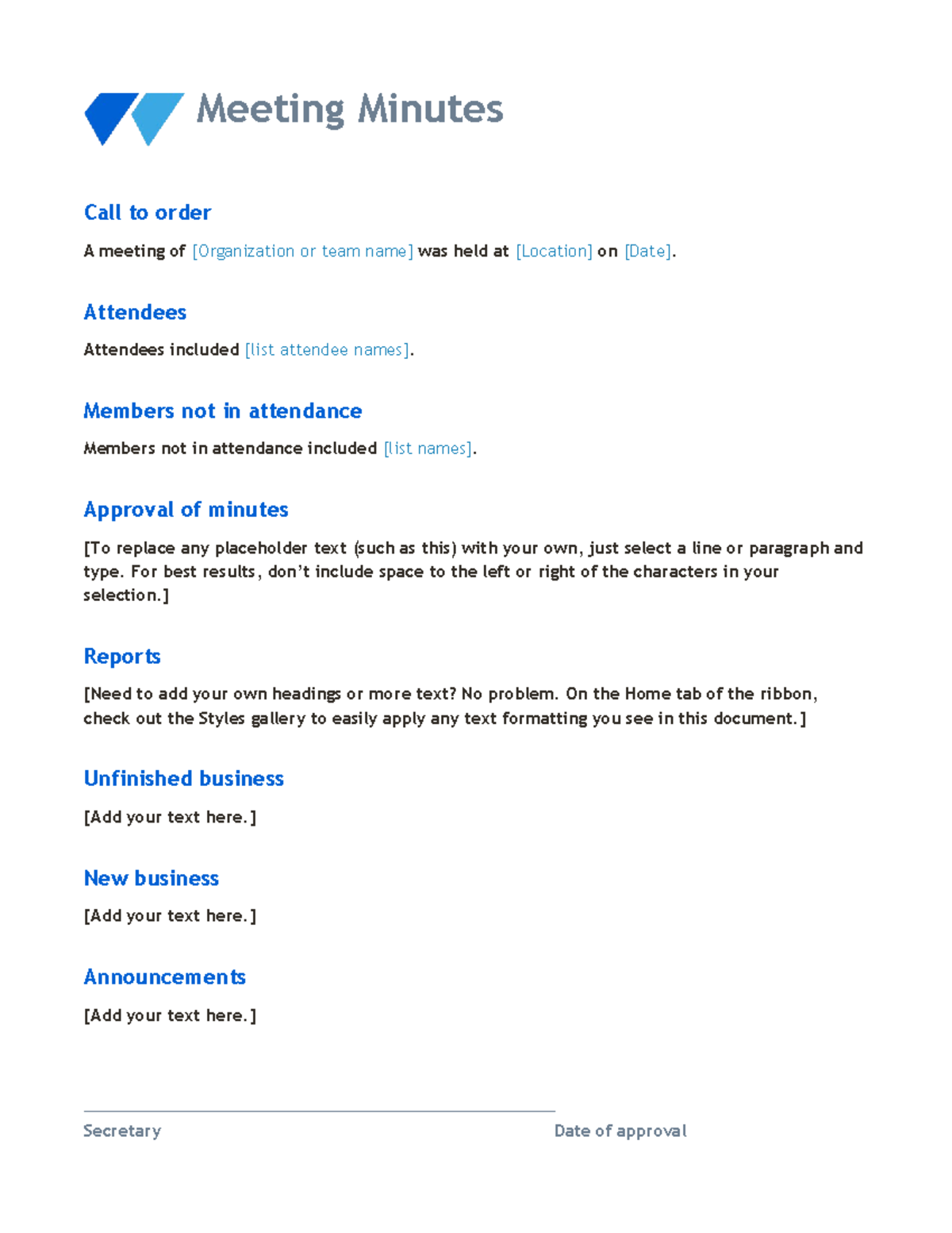 Study material copy - Just notes - Meeting Minutes Call to order A ...