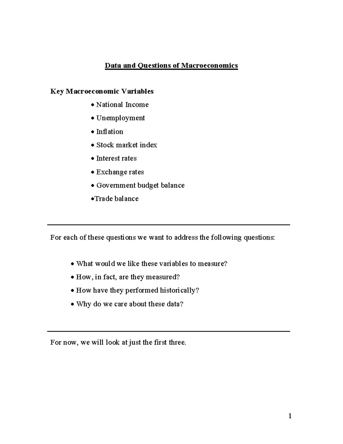National income Accounting - Data and Questions of Macroeconomics Key ...
