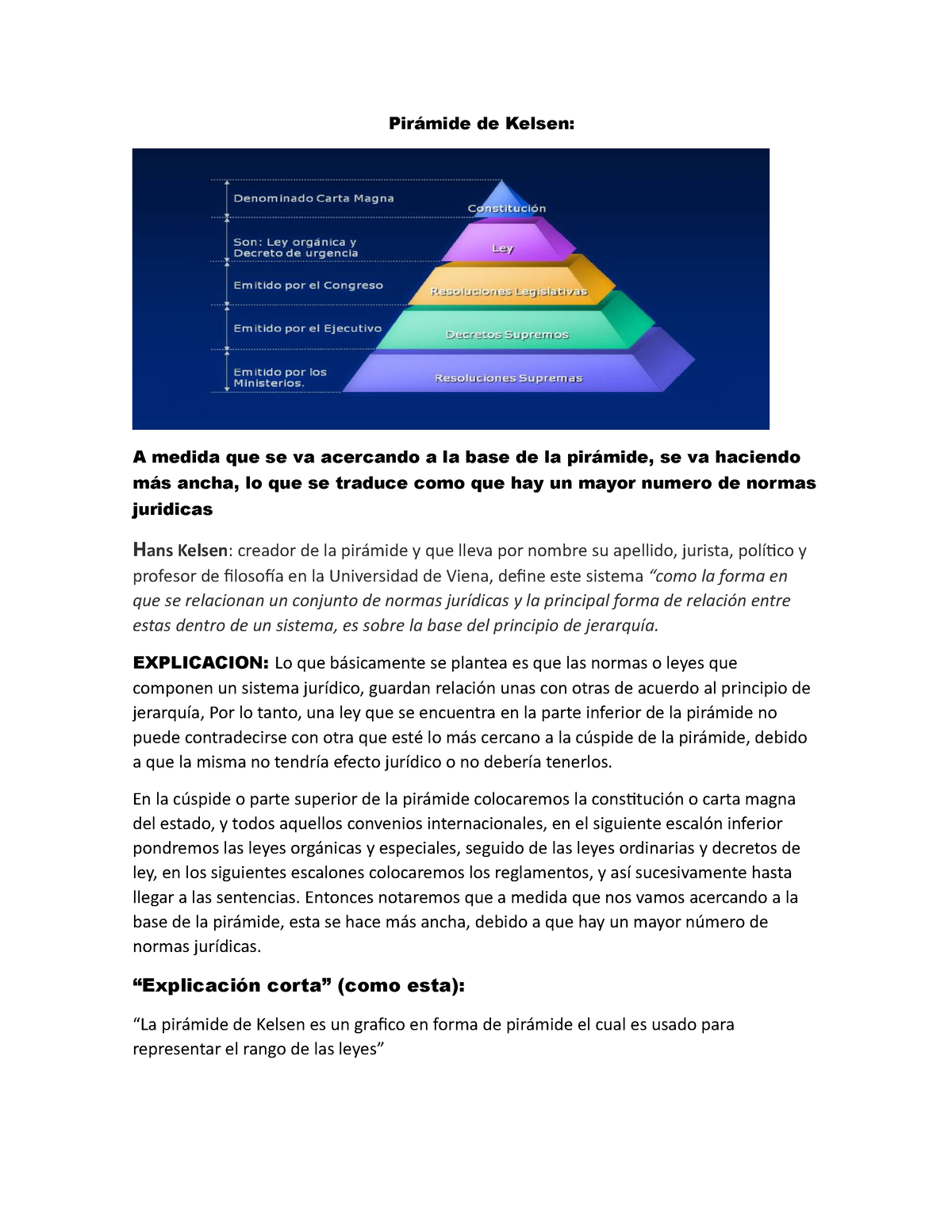Pirámide De Kelsen - Pirámide De Kelsen: A Medida Que Se Va Acercando A ...