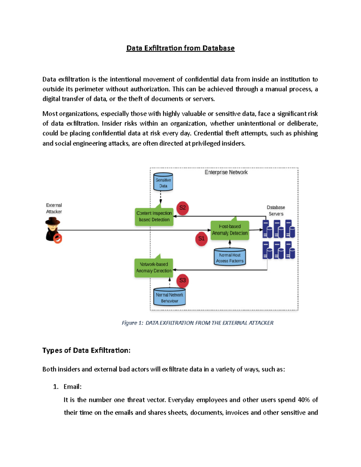 Data Exfiltration from Database - This can be achieved through a manual ...