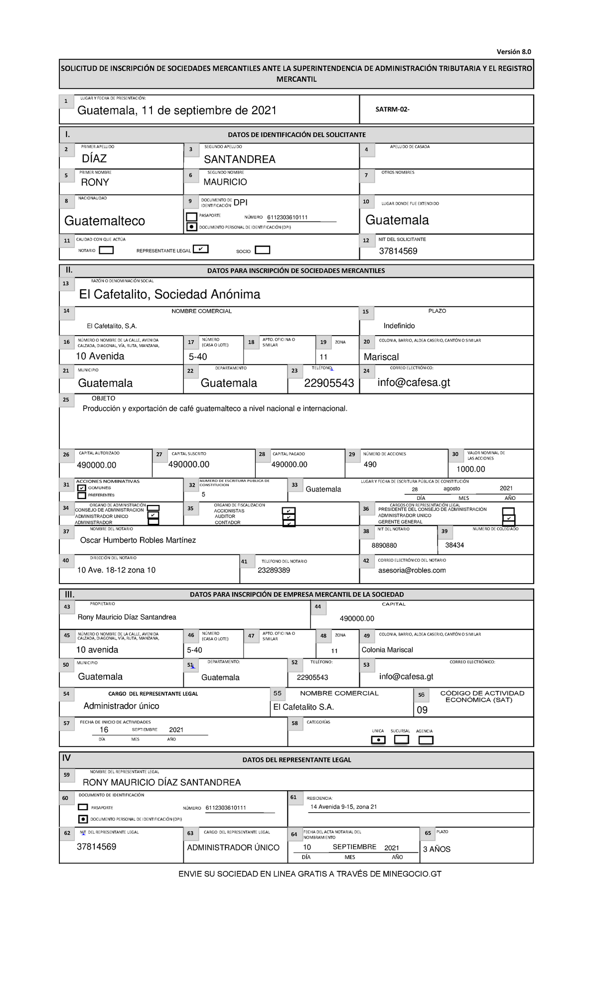 Formulario De Registro Mercantil Pdf Formulario De So 0609