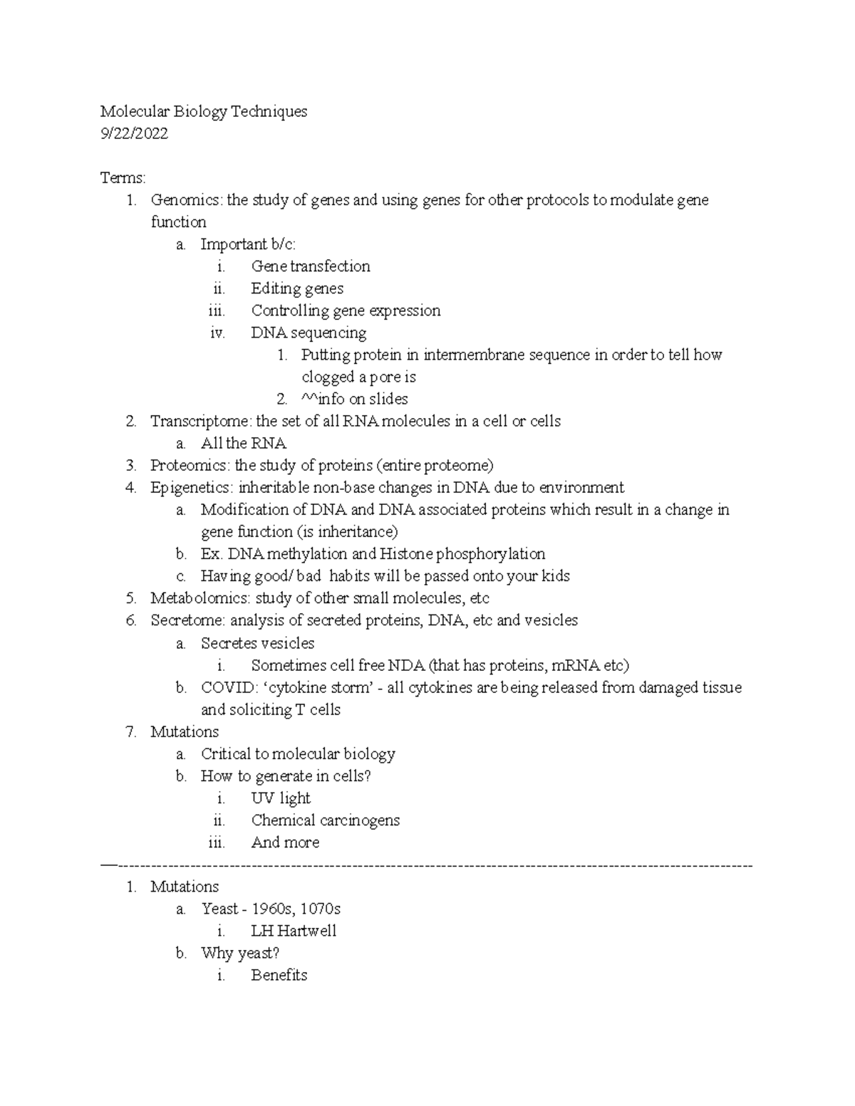 9 22 Molecular Biology Techniques - Molecular Biology Techniques 9/22 ...