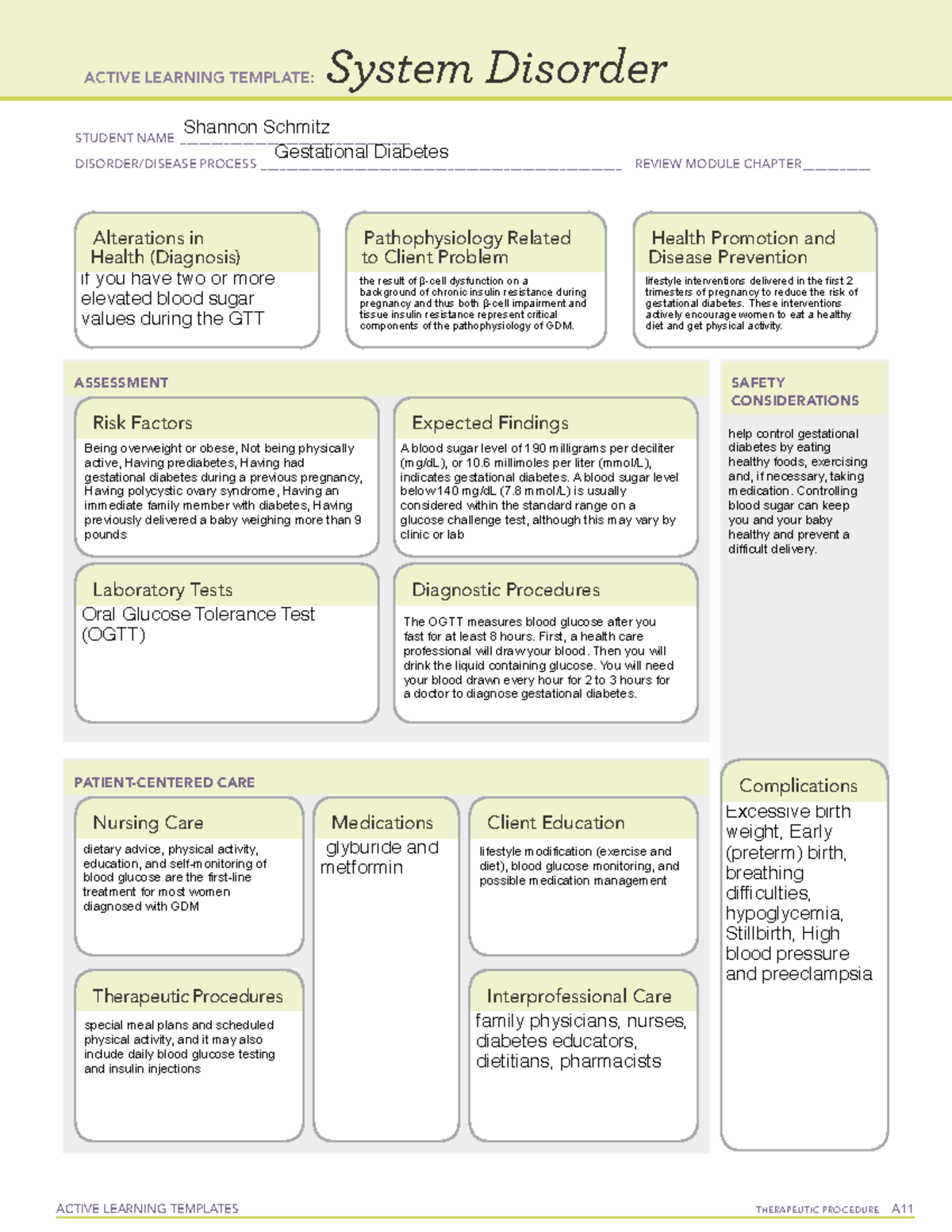 Gestational Diabetes - study - ACTIVE LEARNING TEMPLATES THERAPEUTIC ...