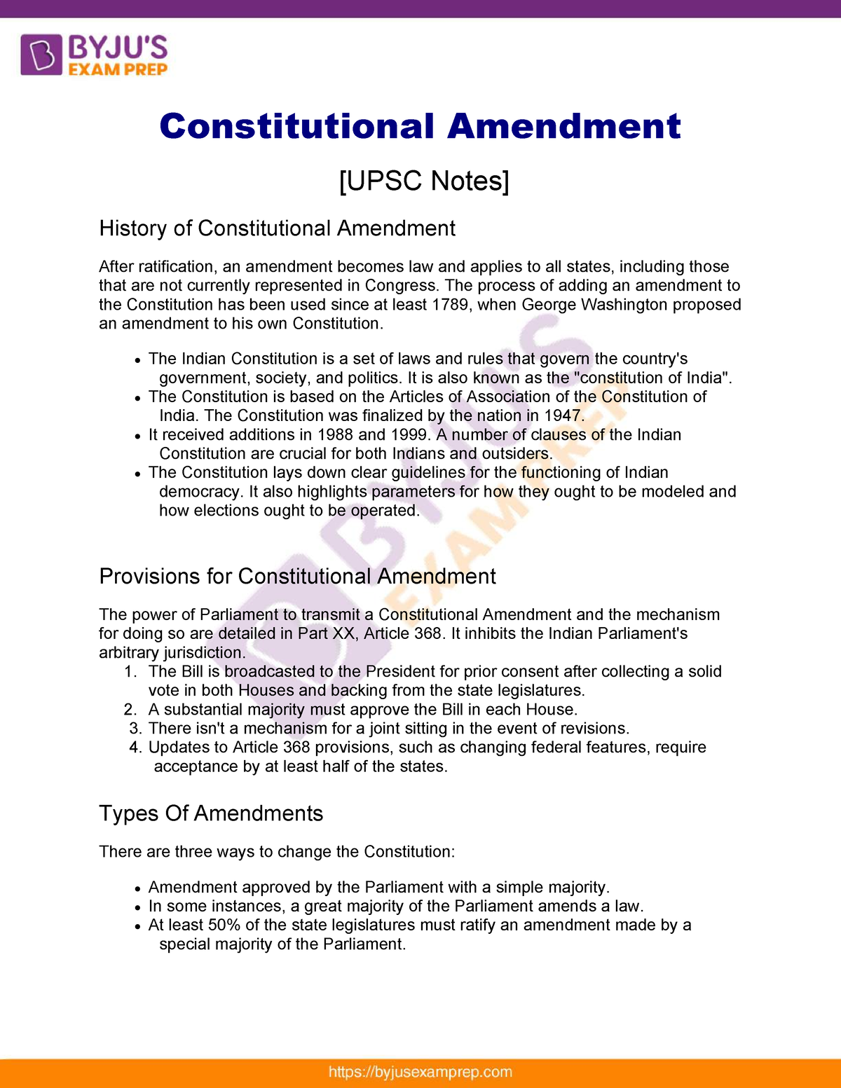 Constitutional amendment upsc notes 48 Constitutional Amendment [UPSC