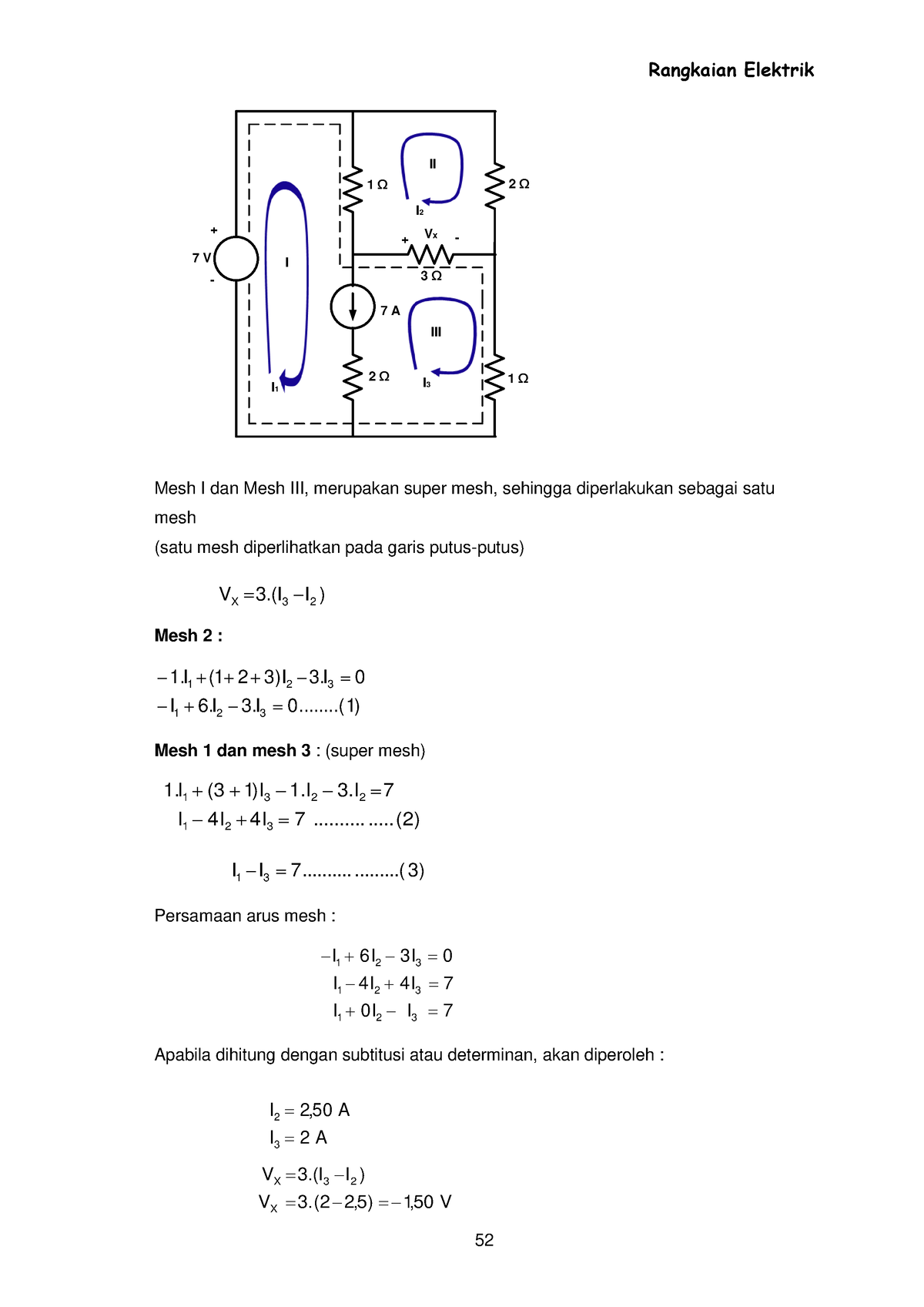 Rangkaian Elektrik Pdf 18 - Rangkaian Elektrik 52 7 V 1 Vx 2 3 7 A I 1 ...