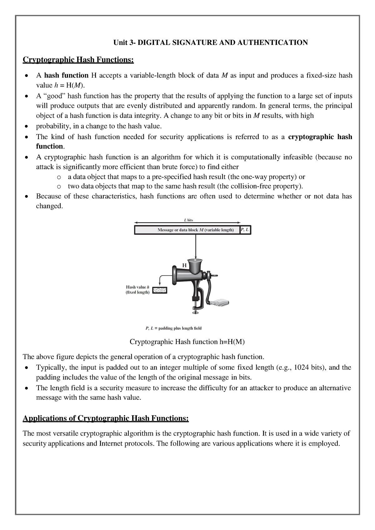 UNIT-III Digital Signature AND Authentication - Unit 3- DIGITAL ...