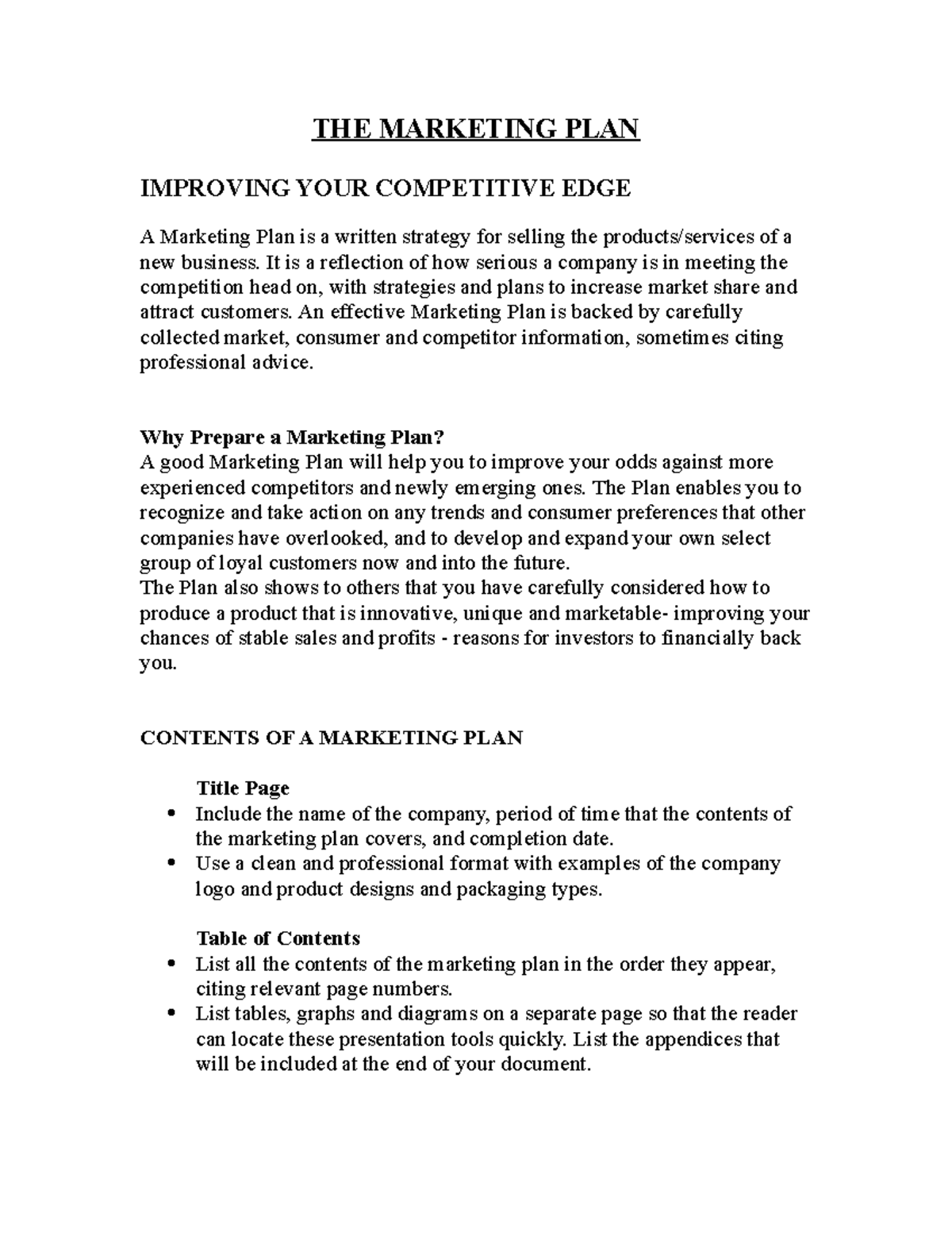 marketing-plan-template-the-marketing-plan-improving-your-competitive