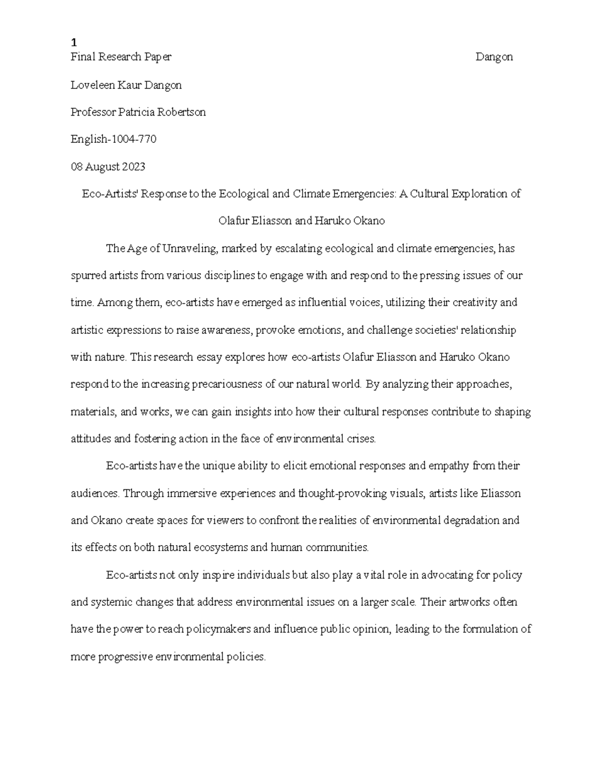 Final Research Paper old - Final Research Paper Dangon Loveleen Kaur ...