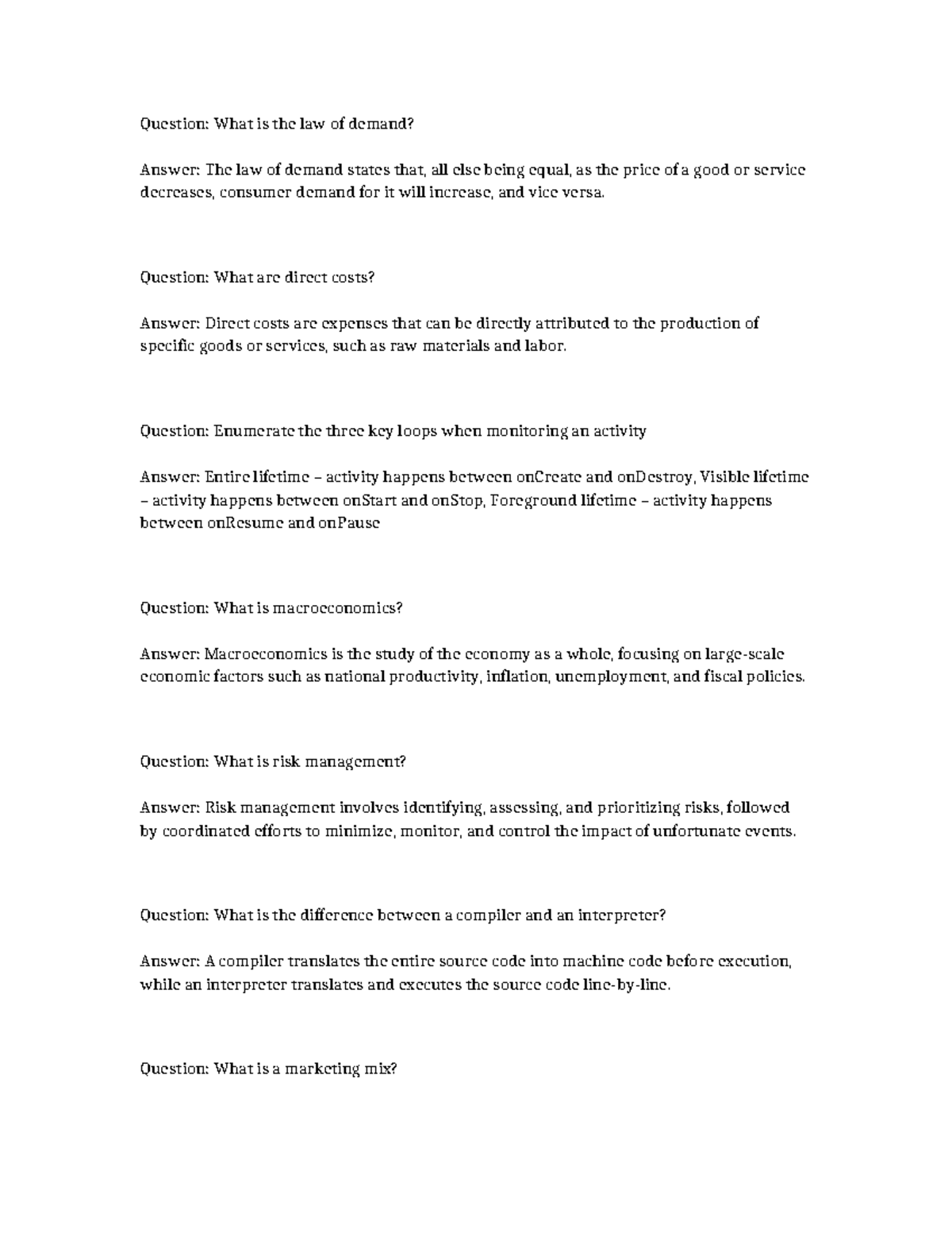 Undramatic interning proceritic - Question: What is the law of demand ...