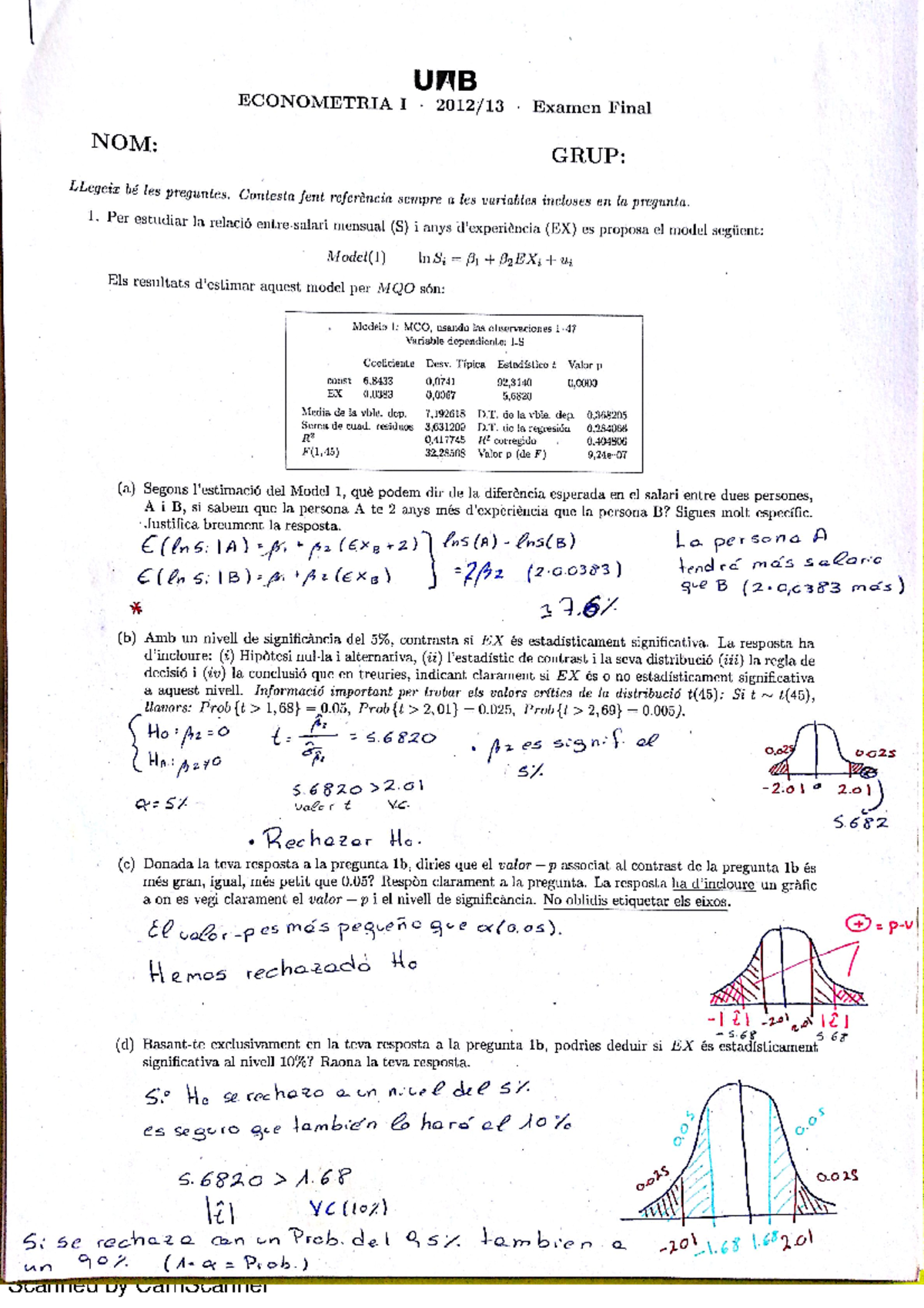 Econometria Examen Final 12 13 Resuelto Econometria Studocu