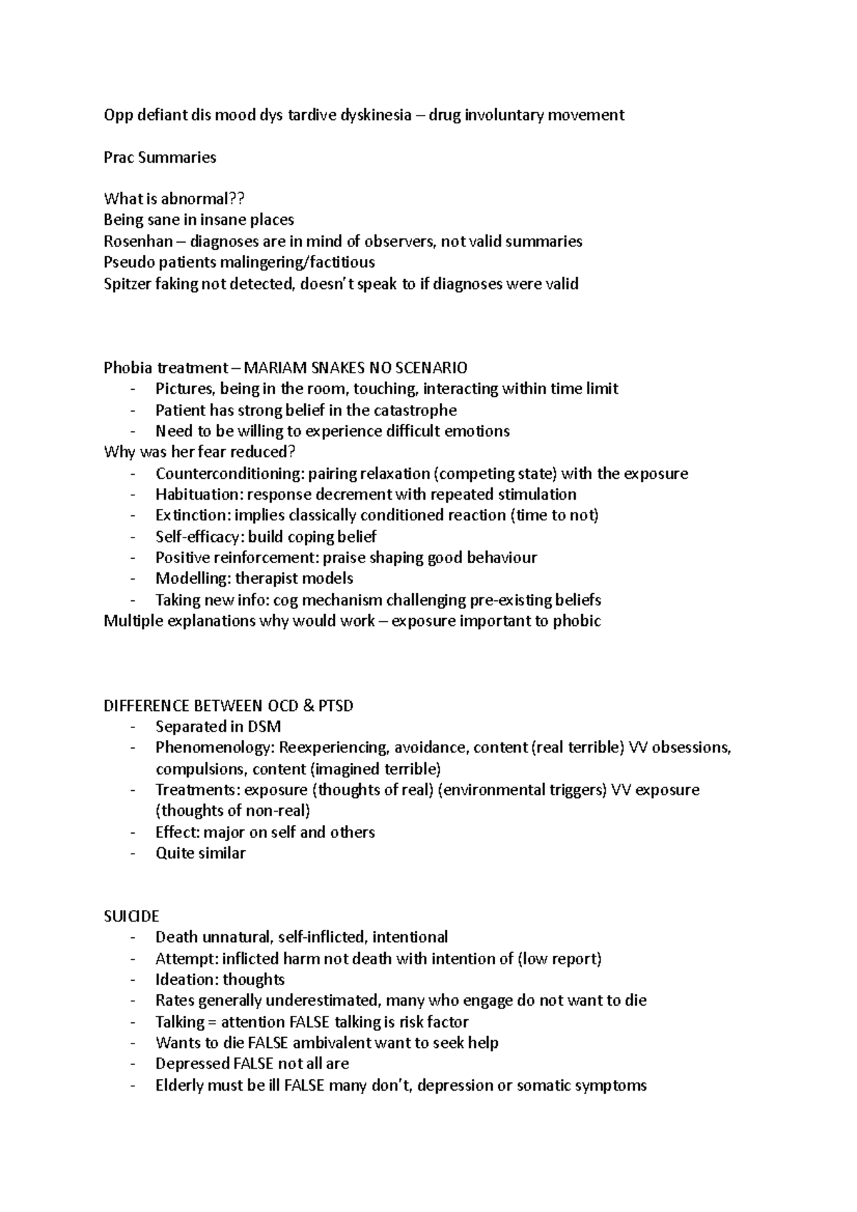 Prac Review Clin Ab - Week by week brief overview of tutorial content ...