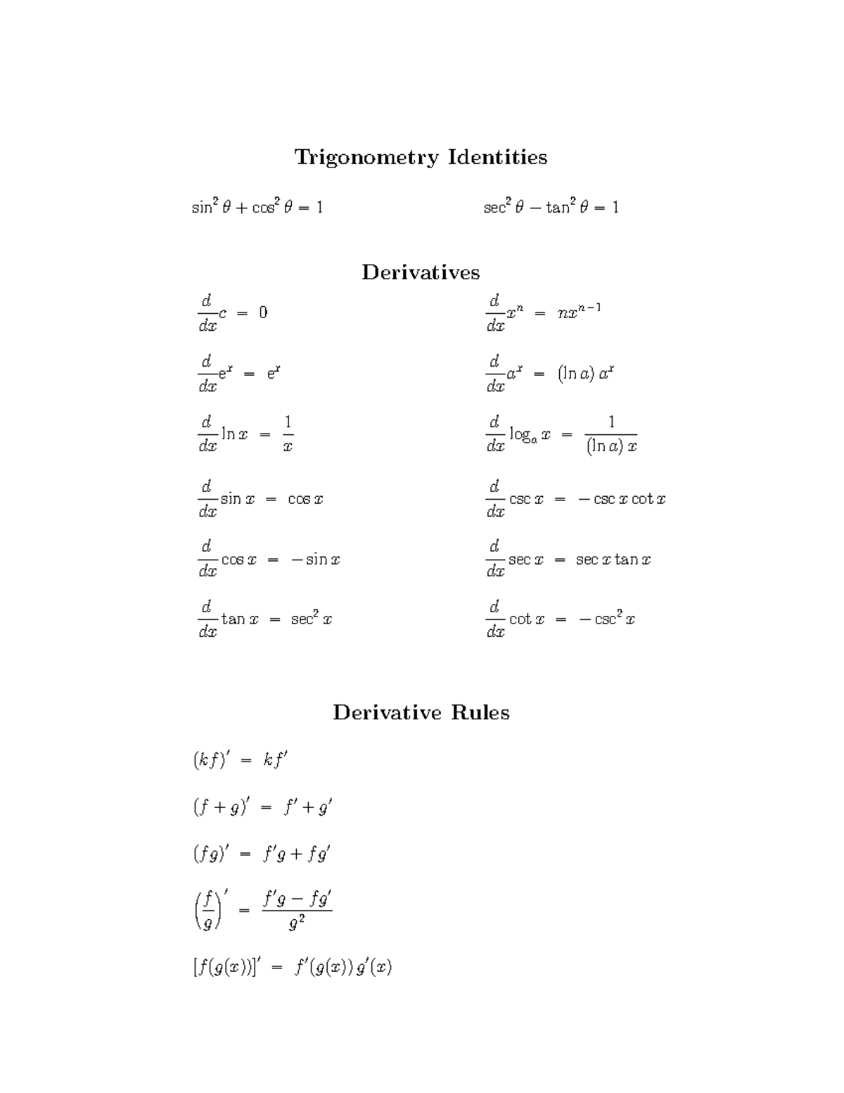 formula-sheet-trigonometry-identities-sin-2-cos-2-1-sec-2-tan-2