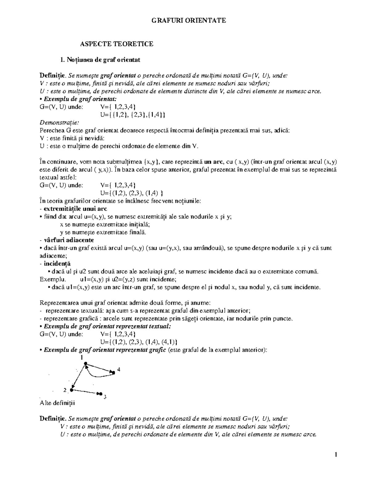 Grafuri Orientate-1 - ####### GRAFURI ORIENTATE ####### ASPECTE ...