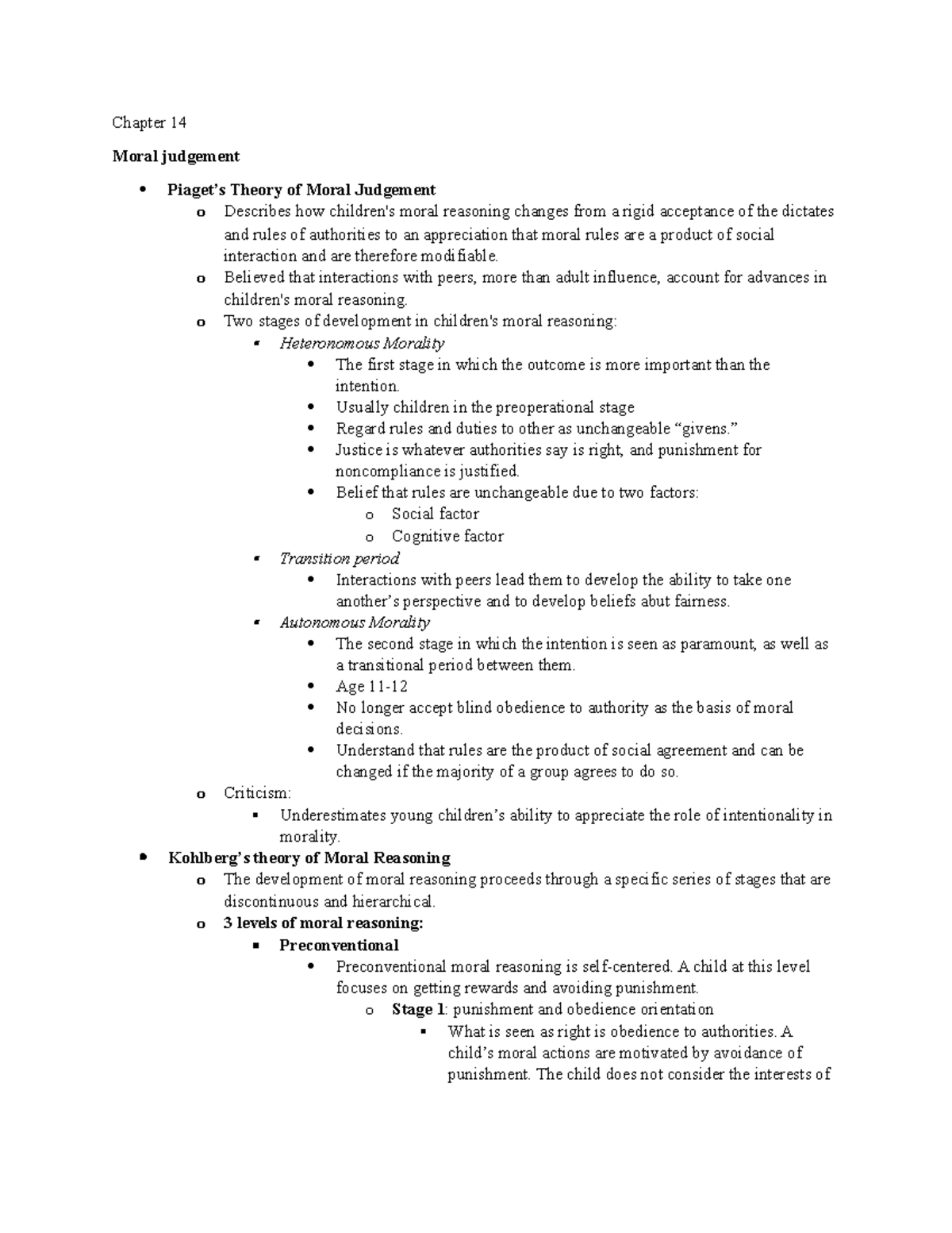 Chapter 14 notes - PSY 321 - SLU - Studocu