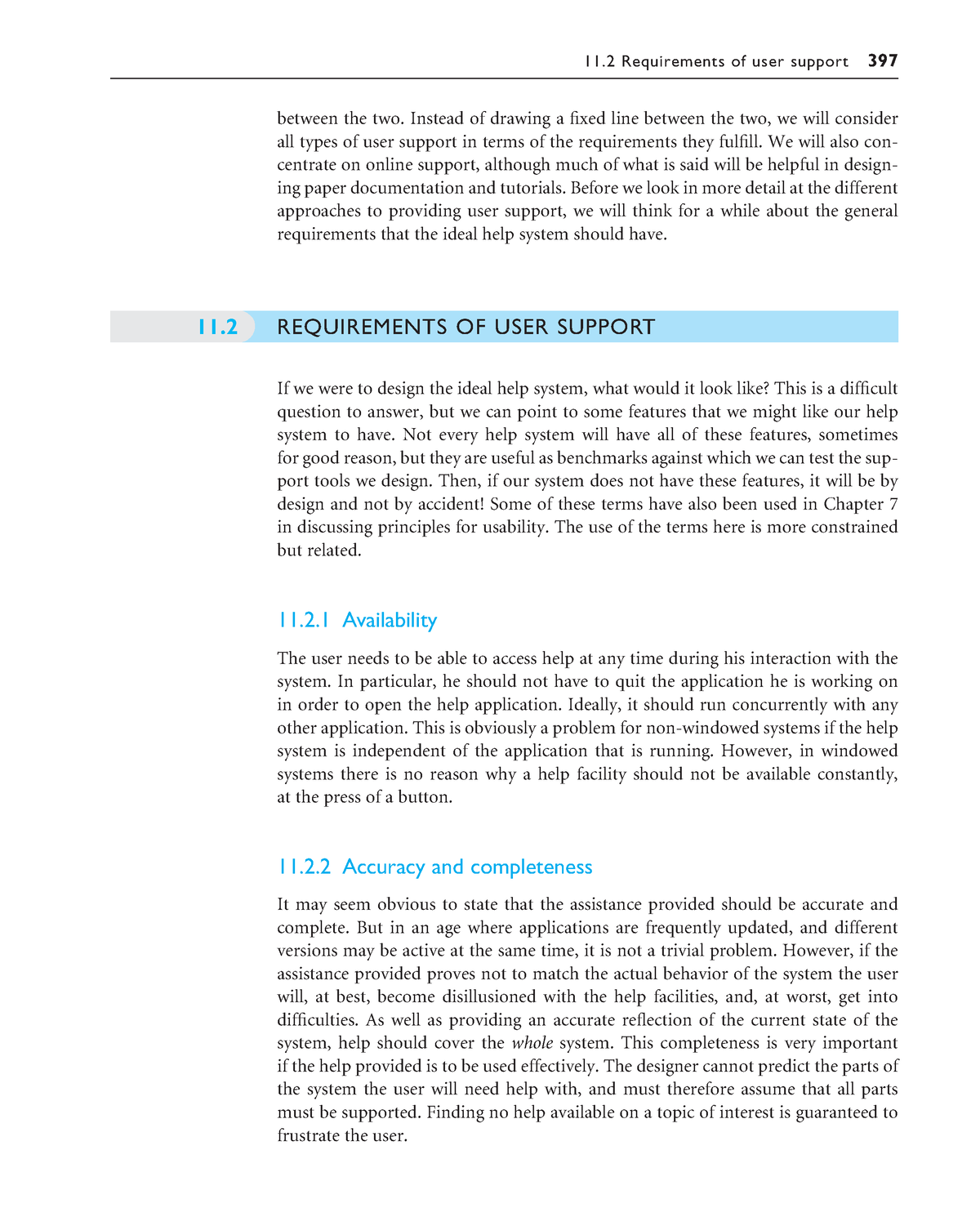 Human Computer Interaction - 11 Requirements of user support 397 ...