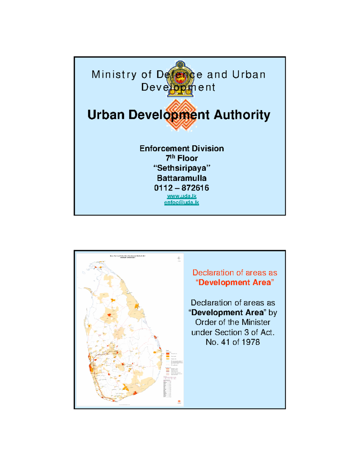 UDA regulations- 2012 - Ministry of Defence and Urban Development Urban ...
